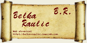 Belka Raulić vizit kartica